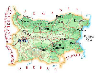 Landkarte Bulgarien